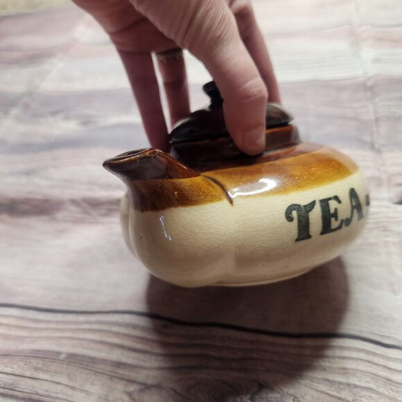 Farrah Vintage Tea for Two Brown Beige Cream Ceramic Teapot - Picture 9 of 10